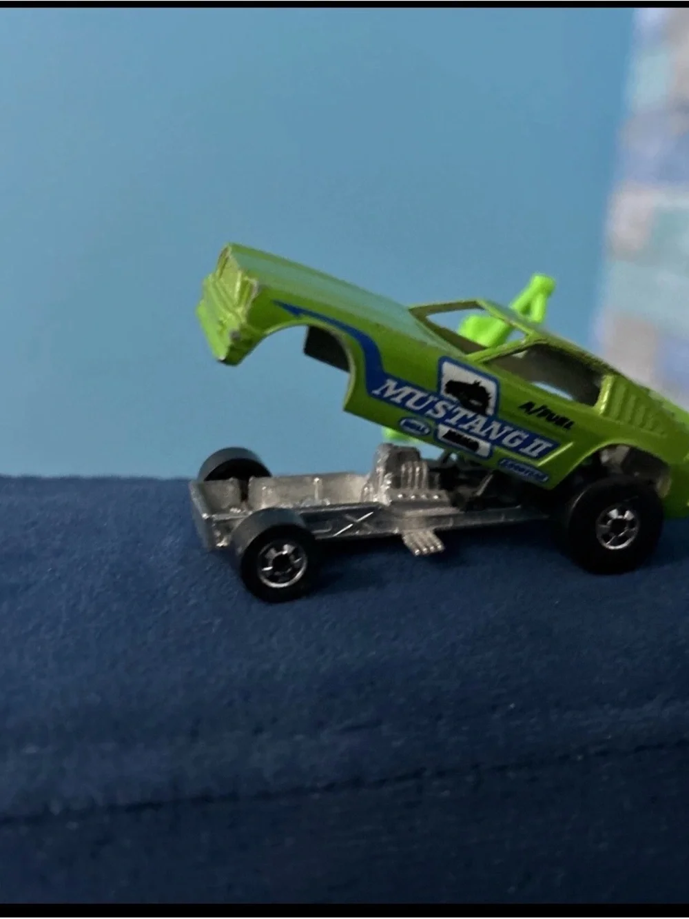 Hot Wheels 1969 Mustang II Funny Car Green Dragster Blackwall A/Fuel